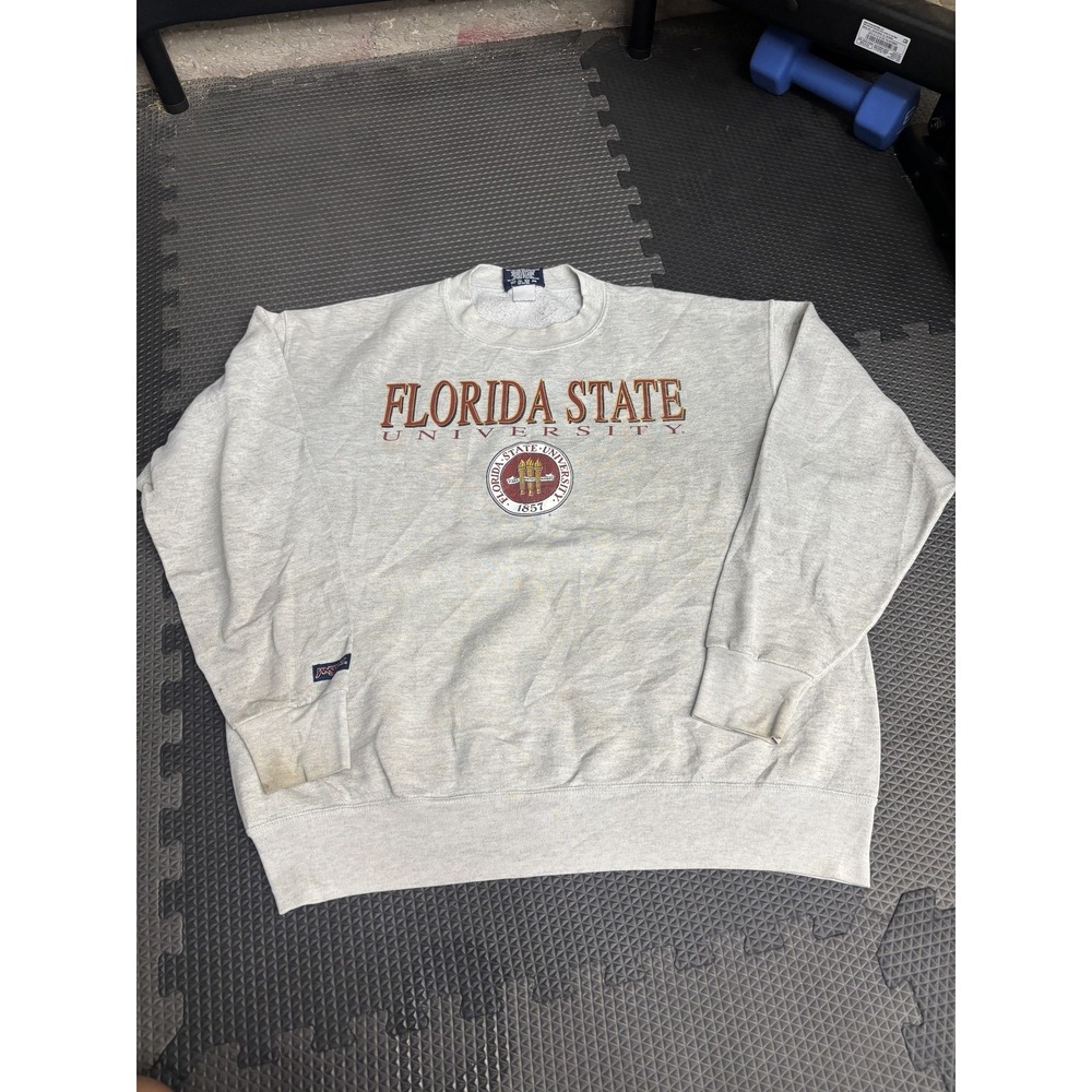 Vintage JanSport Florida State University FSU Seminoles Sweatshirt Grey Size L
